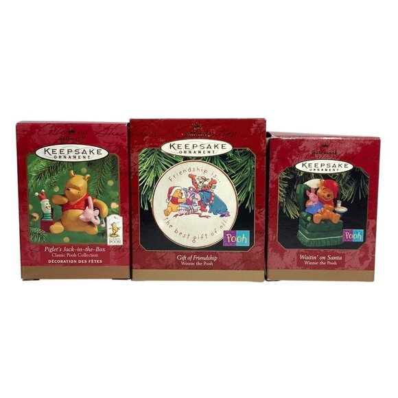 Hallmark Keepsake Ornament 3 Winnie the Pooh Piglet Tigger Friendship Plate XMAS - Picture 1 of 12